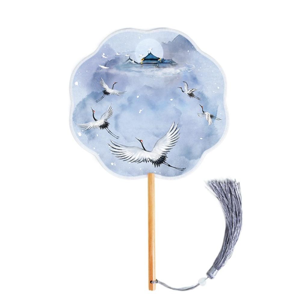 Tassels Embroidery Fan Handheld Silk Fan Ancient Chinese Style Round Fan  Home Decor