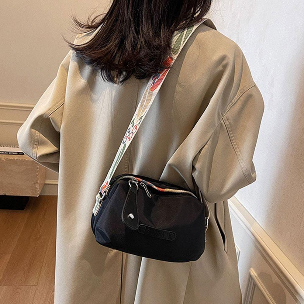 Trendy Multicolor Crossbody Bag Widen Belt Oxford Cloth Single-Shoulder Bag Casual Style Thicken Tote Bag Daily Casual