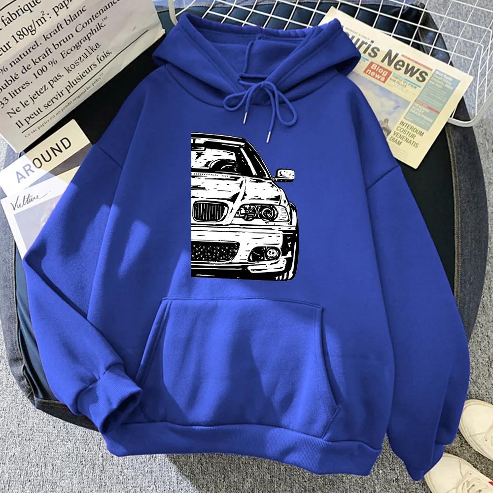 Hot Winter E46 Car Hoodies Spring/Autumn Women Tops Aesthetic Clothes Fashion Men Sweatshirt Graphic Hoodie Harajuku Sudaderas