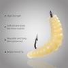 20Pcs Grub Lures Rubber Bread Worm Maggots Fishing Bait Set With Hooks For Bass Trout Crappie Bluegill Freshwater Fishing Parts