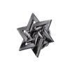 Rockyu Men's Hexagonal Star Chest Pin, Gunmetal Stainless Steel, 3D Design, Fashion Accessory, Business, Wedding, Stylish Design