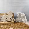 Flexible Silicone Mold Santa with Scooter Decoration Making Mould Temperature Resistant Mould for Christmas Ornament