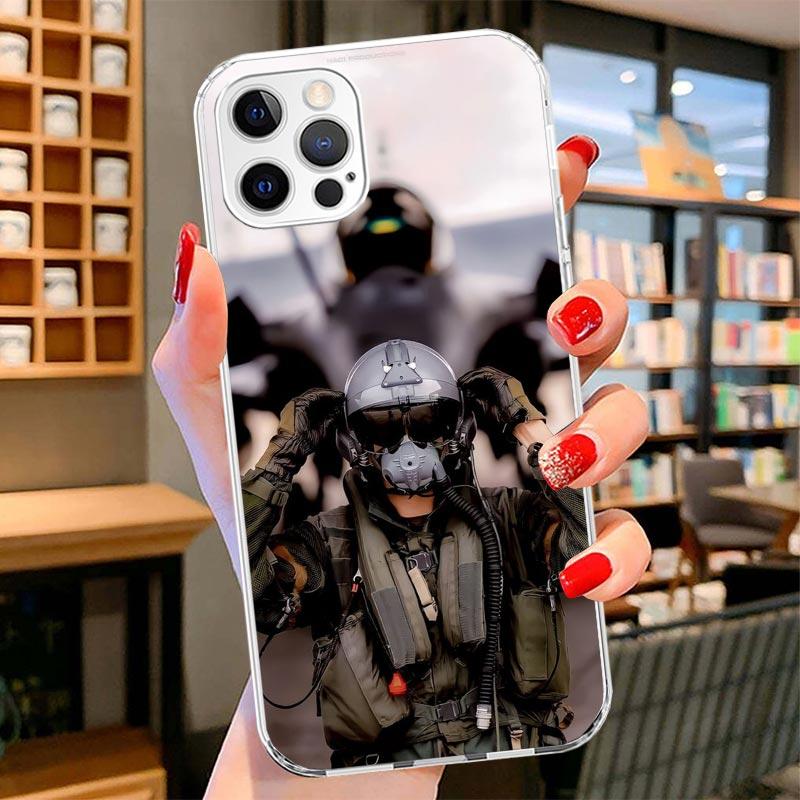 Military Aircraft Warship Fighter Cover Phone Case For iPhone 16 17 Air 15 14 Pro Max 16E Phone Case 13 Mini 12 11 7 SE 8 Print
