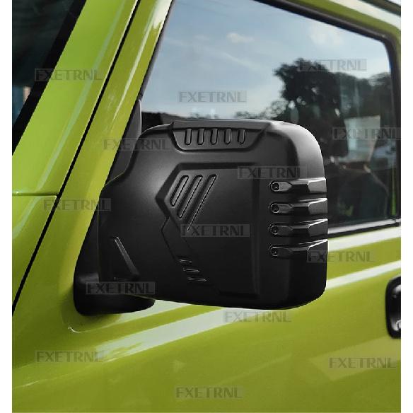 For Suzuki Jimny JB64 JB74 2018 2019 2020 2021 2022 2023 2024 2025 Matte black Car Rearview Mirror Trim Cover LHD RHD ABS 1Pair