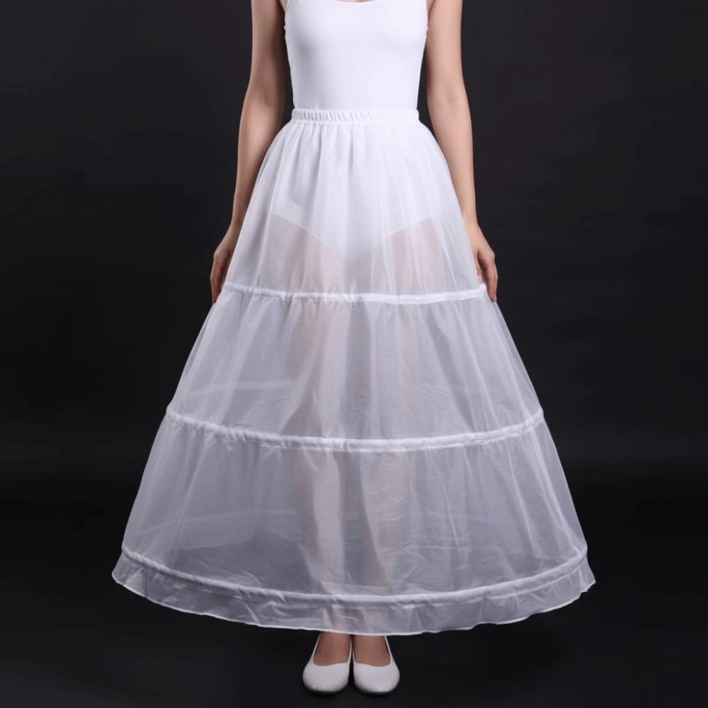 Lightweight 3 Hoops Bridal Crinoline White Breathable Bridal Underskirt A-Line Shape Elegant Cosplay Crinoline Wedding Dress