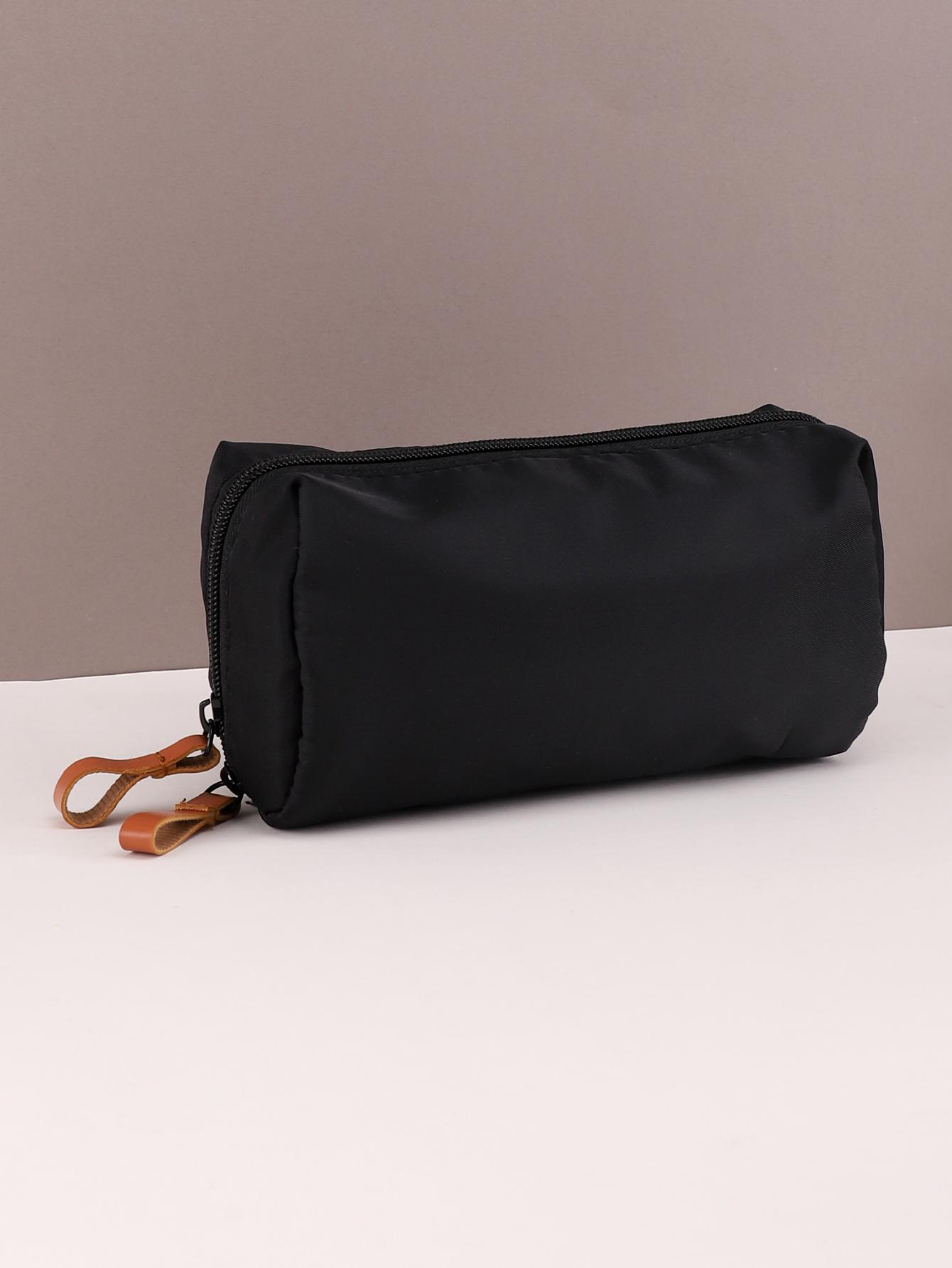 

Black Basic Style Pencil Case Unisex Zipper Pencil Pouch School Office Supplies Stationery Organizer Back To School Pencil Cases чёрный