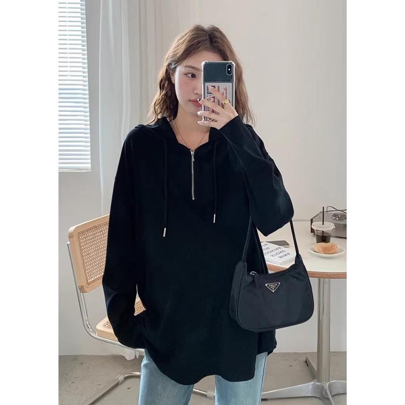 2025 Loose Maternity Hoodie Sweatshirt & Pants Set - Dark Grey