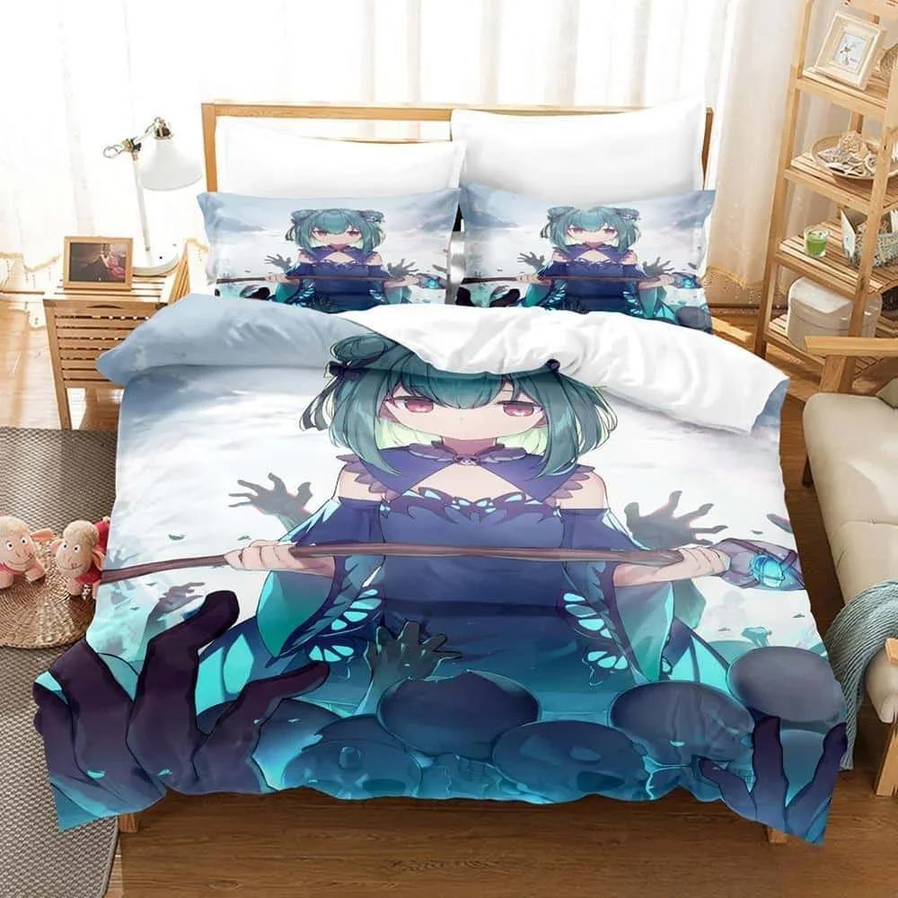 3d Cartoons Vtuber Hololive Uruha Rushia Bedding Set Single Twin Full Queen King Size Bed Set Adult Kid Bedroom Duvet Cover Sets