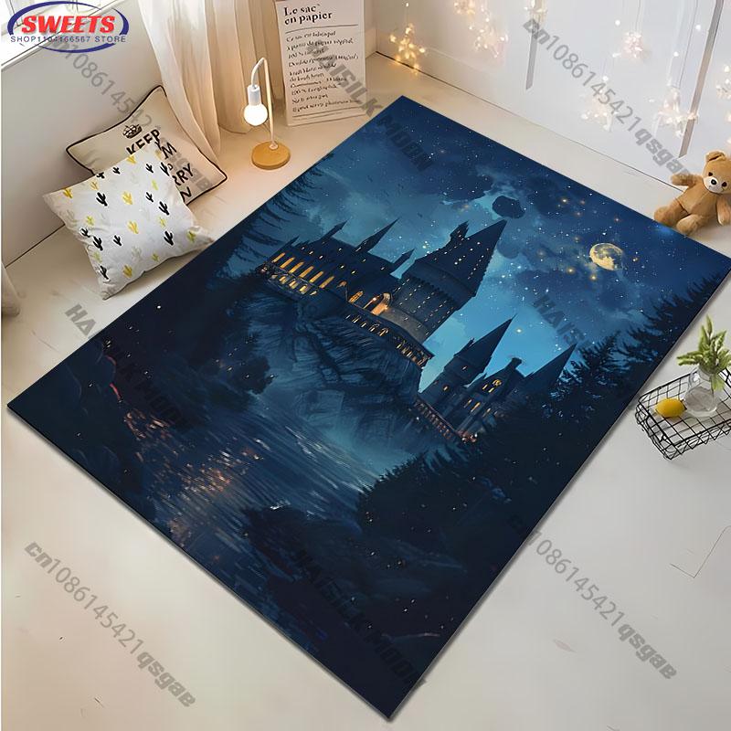 Magical Castle theme Rug for Cozy Living Spaces carpet for home sofa bedroom, gift mats