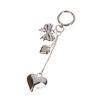 Y2K Vintage Silver Color Bowknot Heart Keychain  Bow Love Keyring Bag Pendant Key Hanging Decoration For Girls Gift