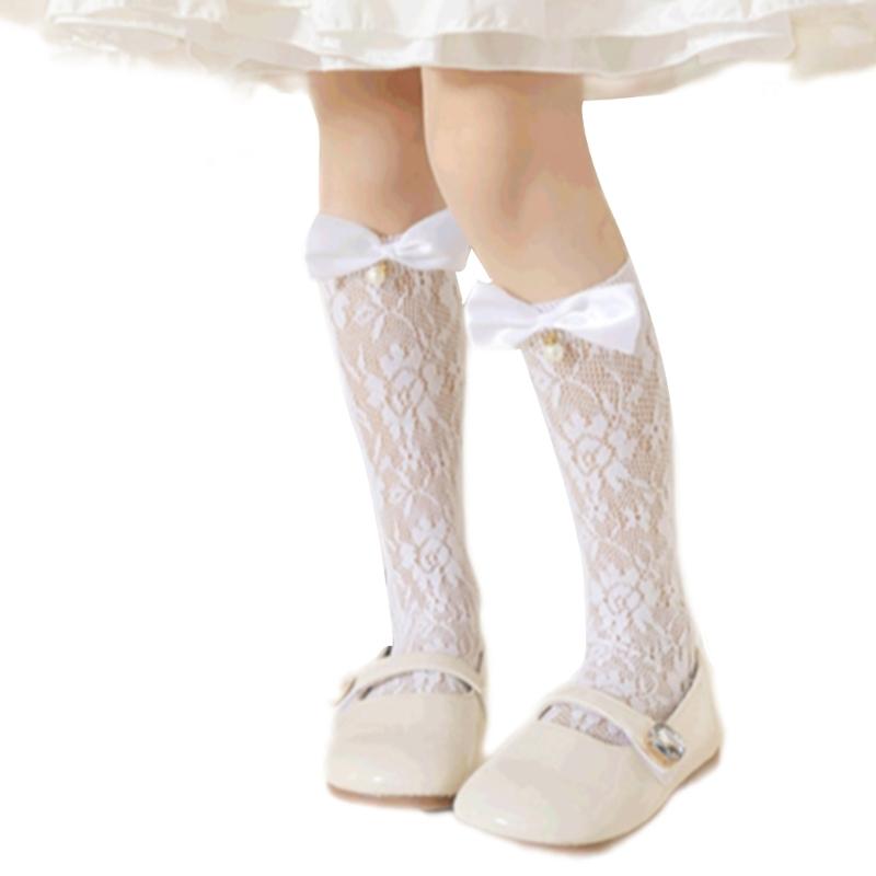 Fashionable Sweet Style Socks Lace Bowknot Decorations for Kids Lightweight Summer Calf Length Socks for Girls