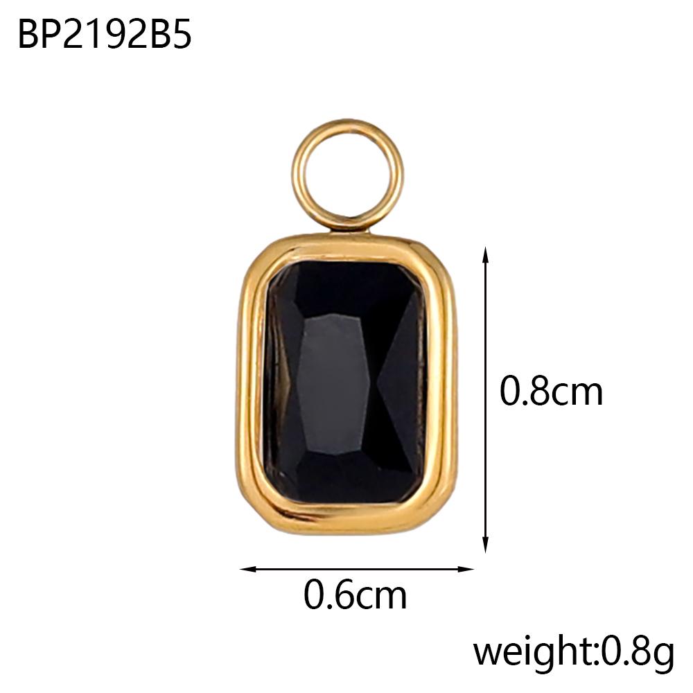 

CARLIDANA Gold Plated Stainless Steel Beach Square Pendant Colorful Zircon Heart Seashell Charms for DIY Jewelry Making