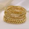 iF ME 7-piece Bracelet Set Handmade Beaded Bracelet Set Couple Beach Style Geometrical Ccb Elastic Jewelry