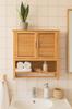 Bamboo Hanging Bathroom Cabinet With Hanger Over The Washbasin 66X62X20Cm