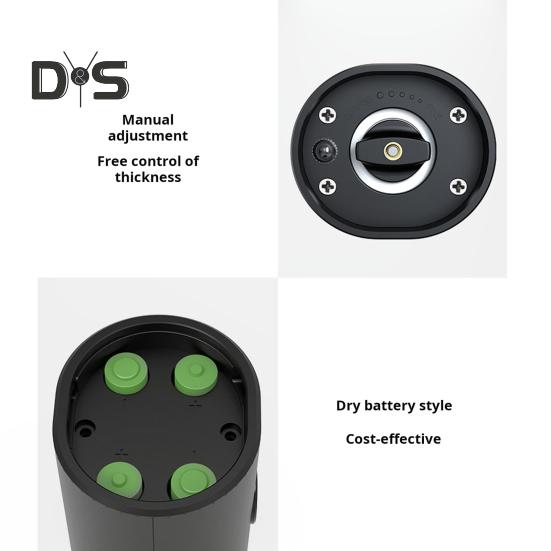 Electric Salt And Pepper Grinder Battery Powered Coarseness Mill Automatic Salt Mill with LED Light for Kitchen BBQ