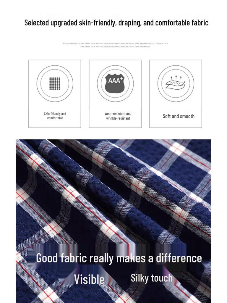 Zhao Lusi Style Women's Blue Plaid Wide-Leg Pants - 145 Petite, Early Autumn, Elegant Casual Straight-Leg