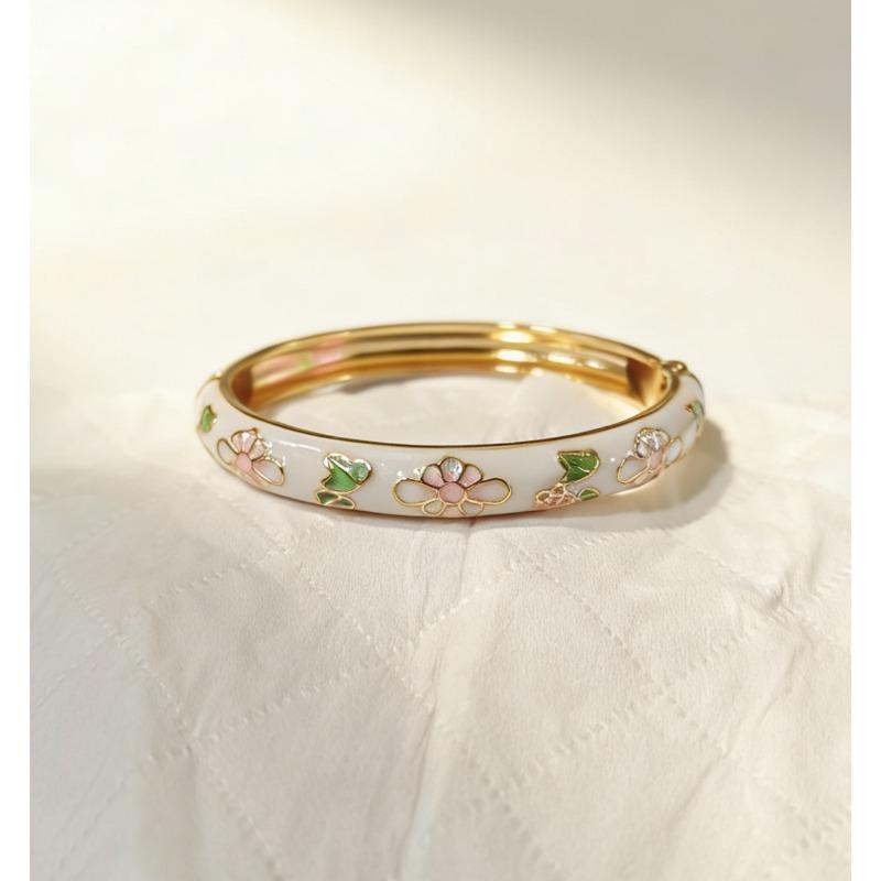 Fresh Macaron Flower Enamel Multi-color Oil Dripping Bracelet
