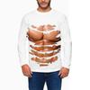 Spring and Autumn Round Neck Simulated Muscle Pattern 3D Printed Top Fashionable Casual Long Sleeved Men's T-shirts