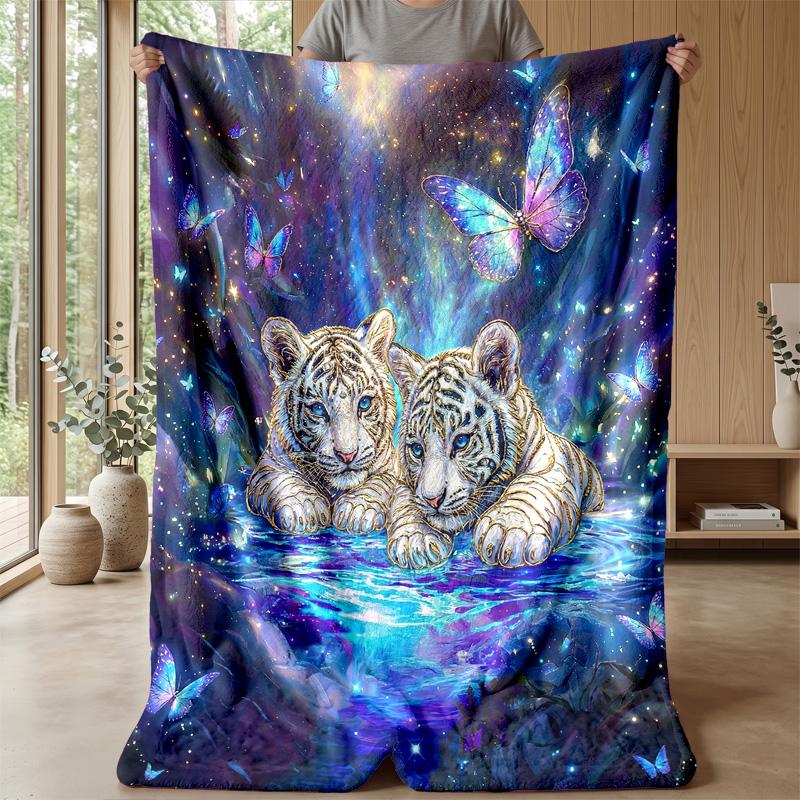 Lion s Majesty in Art Theme blanket Lightweight Warm Flannel Blanket Decorative Throw Blanket for Home Decoration