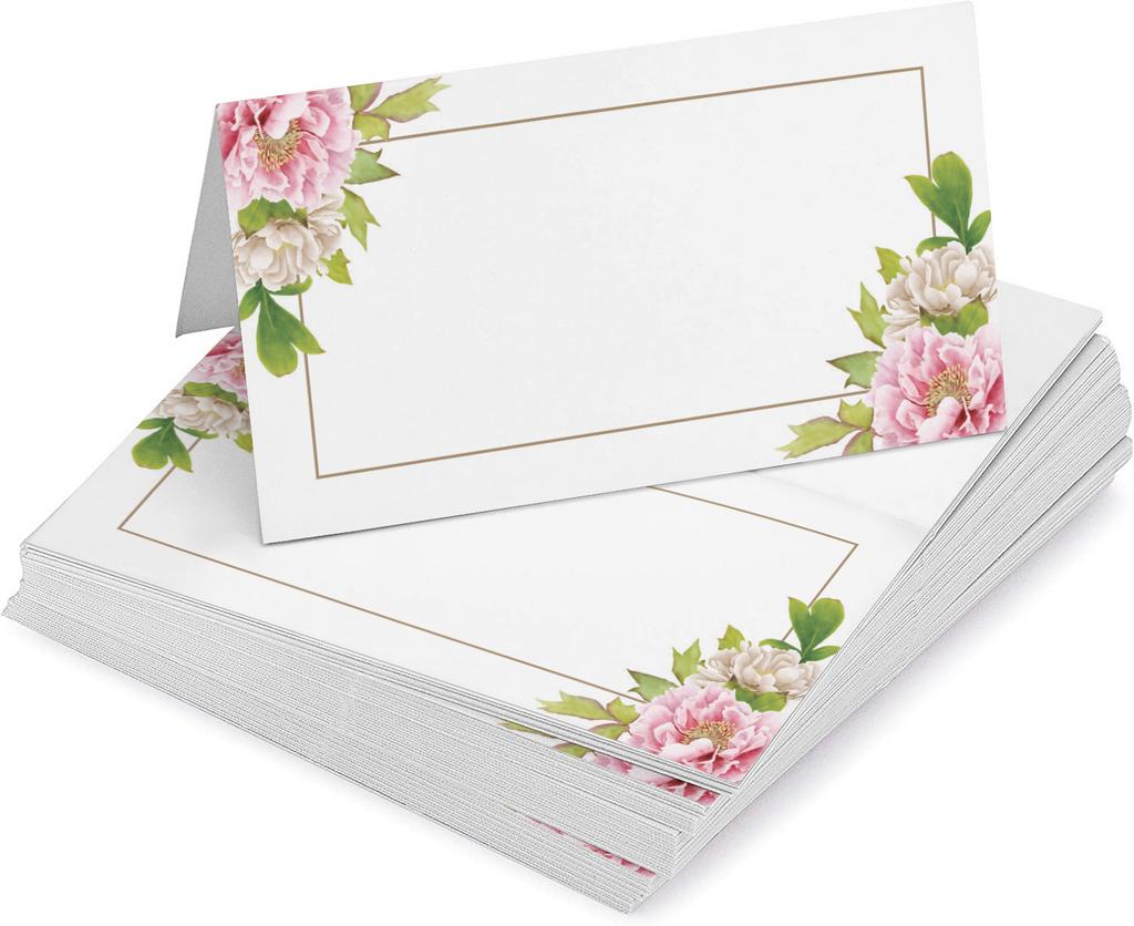 Inkdotpot Pacote com 24, cartões de mesa de tenda impressos para configuração de mesa para casamento, cartões de acompanhante com nome de casamento