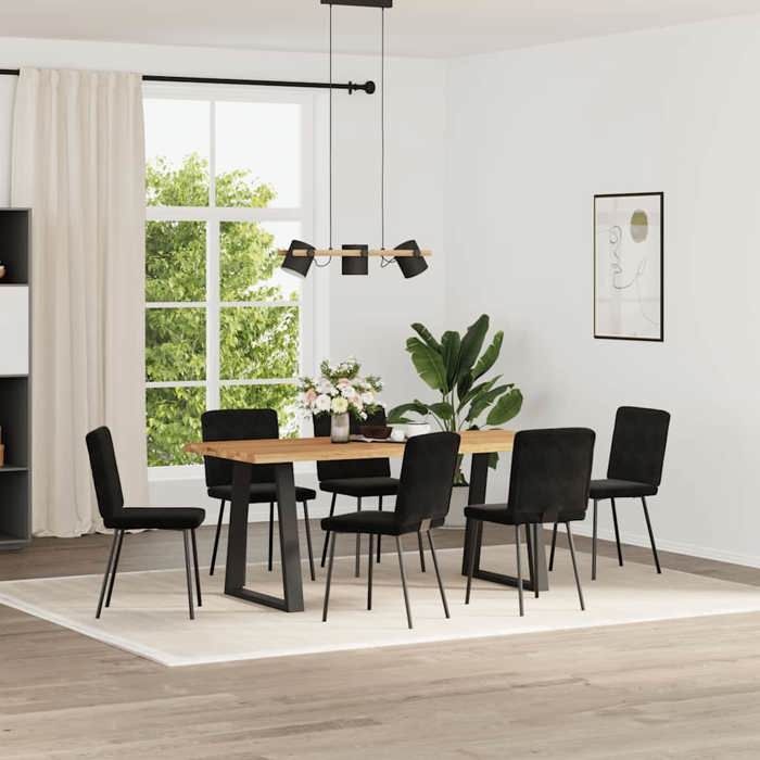 VidaXL Dining Chairs Set of 6 Black Velvet 3315562