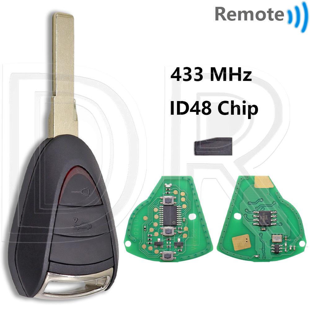 Great ID46/ID48 Chip 315/433MHz Car Remote Control Key For Porsche Carrera Cayman 911 987 996 997 Boxster S 2S 4S Turbo Targa