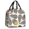 Orla Kiely Flower Scandinavian Geometric Style Insulated Lunch Bags for Camping Travel Waterproof Cooler Thermal Lunch Box