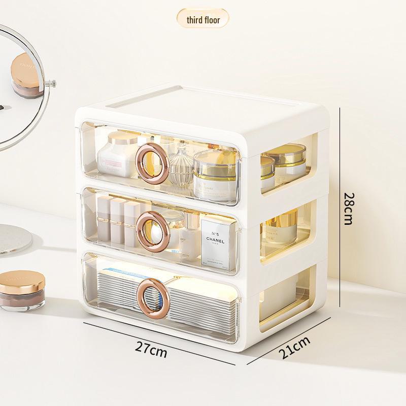 

Пылезащитный прозрачный акриловый ящик для хранения косметики - большой емкости настольный органайзер для средств по уходу за кожей