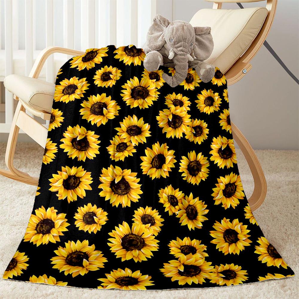 Sunflower Blanket Soft & Cozy Suitable for Bedding Livingroom Seaside Four Seasons Universal Stylish Decor Gifts For Family Or Friends