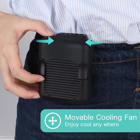 Summer Portable USB Hanging Clip on Waist Belt Neck Hands-free Air Cooling