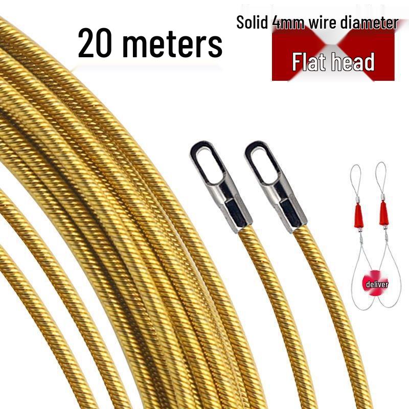 Elektriker Drahtzieher: Stahlfeder-Einziehband für verdeckte Glasfaserkabel mit Flachkopf