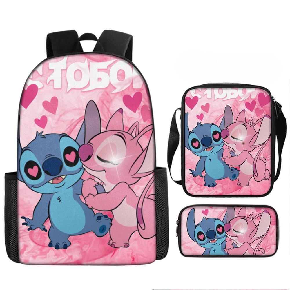Stitch Backpack Cartoon Set With Lightweight Breathable For Students Elementary