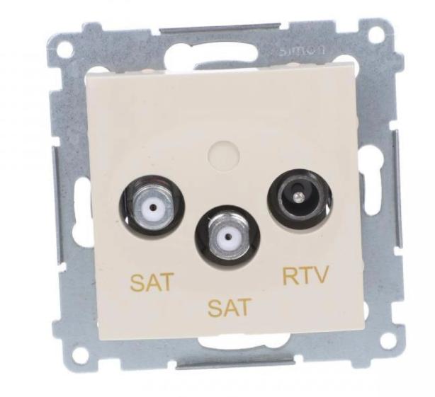Simon 54 RTV/Sat/Sat End Antenna Socket Cream Dask2.01/41