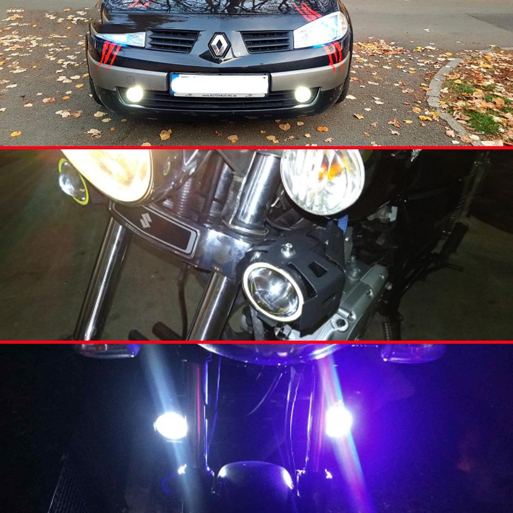 Electric Motorcycle LED Headlight with Laser Cannon and Angel Eye for Scooter Modification (U1-U7 Models)