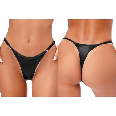 Womens Metallic G-String Thongs Low Rise Micro Briefs Sexy Lingerie Underwear