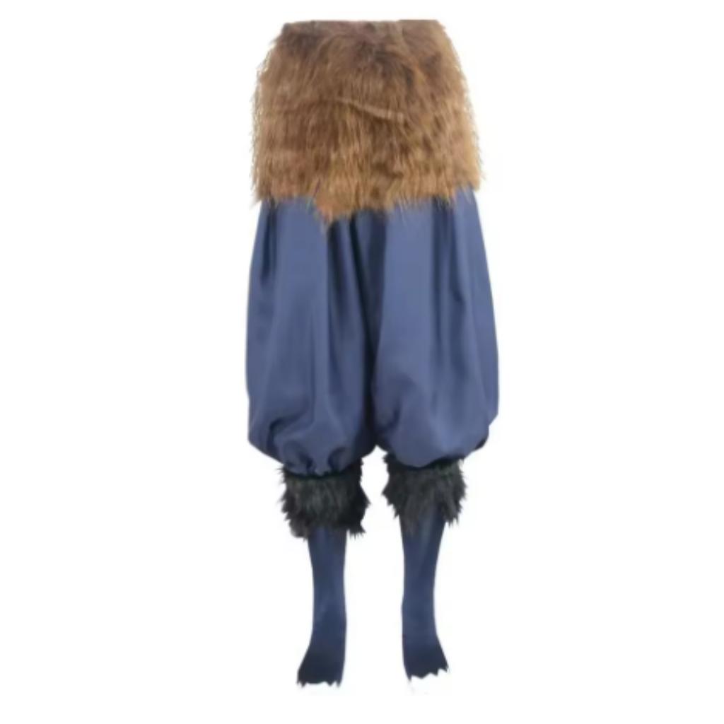 Anime Kimetsu No Yaiba Hashibira Inosuke Cosplay Kostüm Paket mit Hose, Kostüm, Demon Slayer Hose und Schürzenmasken