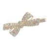 Women Hairpin Bow Shape Faux Pearl Rhinestone Faux Crystal Decor Hollow Out Exquisite Anti-slip Sparkling Luxury Hair Decoration Hair Clip