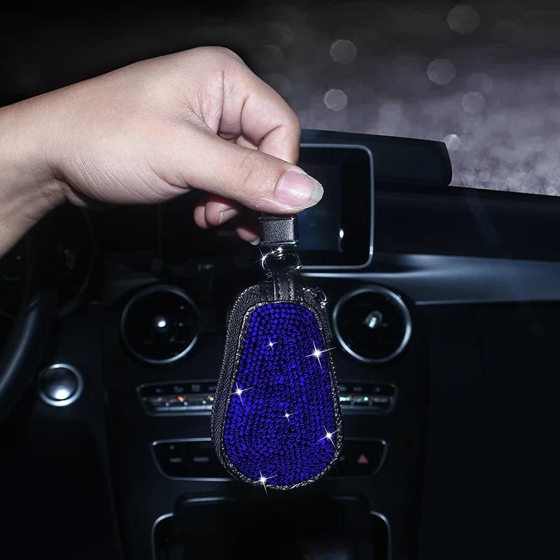 Universal Bling Car Key Case for Women Rhinestone Car Key Bag Purse Diamond Car Bling Accessories for Woman Girls