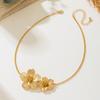 Wrinkled Flower Collarbone Chain Golden Jewelry Accessories New Flower Pendant Necklace  Women