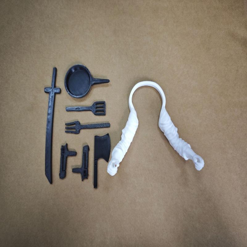 1 Set Kreativität 3D-gedruckte Hühnerarme mit Waffe Lustige Hühnerkostüm-Accessoires Haustier Geflügel Arm Kostüm Dekor Zubehör