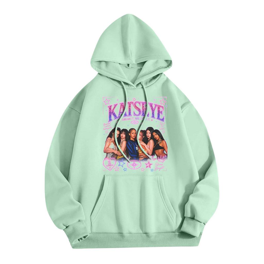 Unisex Lightweight Long-Sleeve Printed Hooded Pullover Sweatshirt