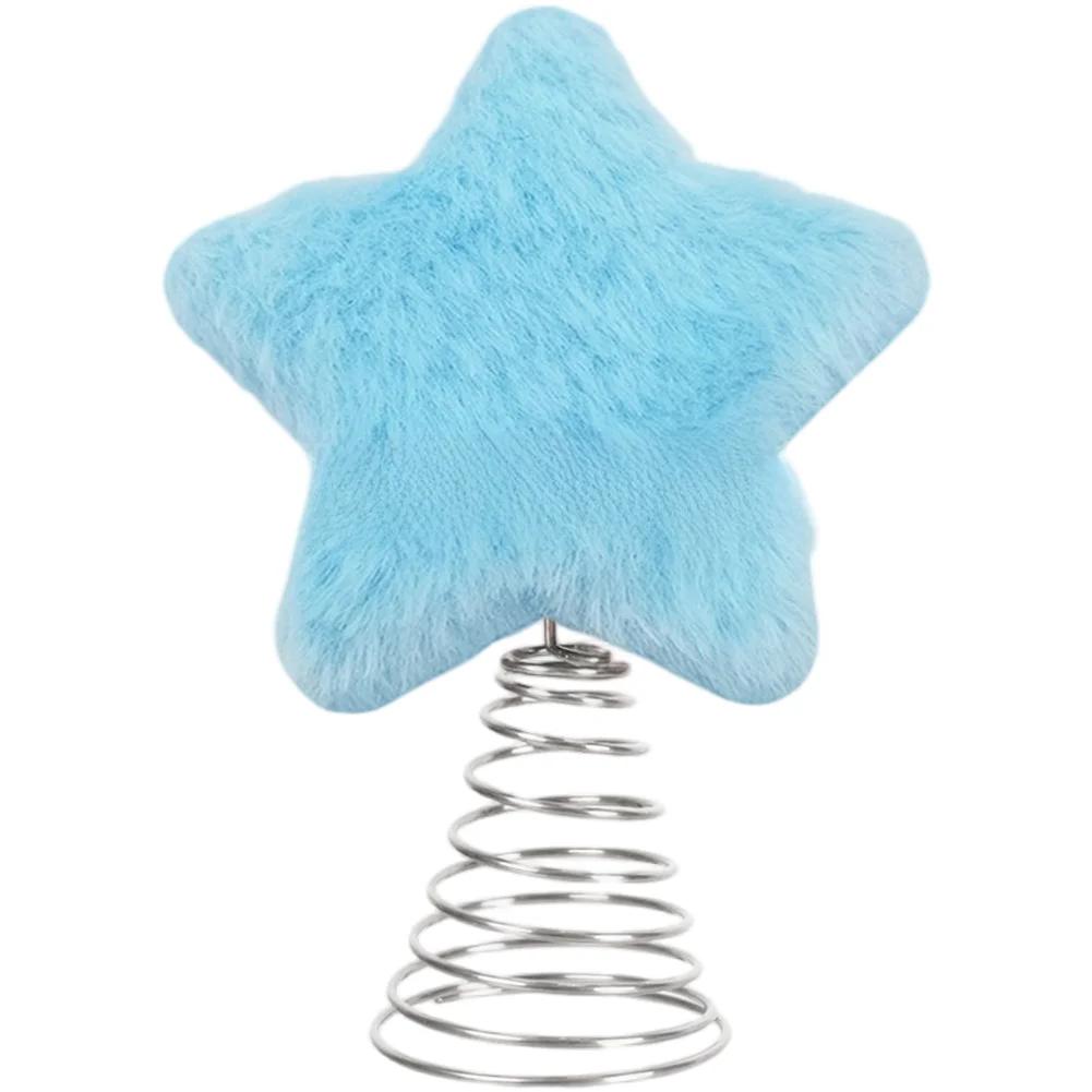 Christmas Tree Star with Soft Plush Texture and Metal Frame for Lasting Use in For Festive Tree and Table Decorations