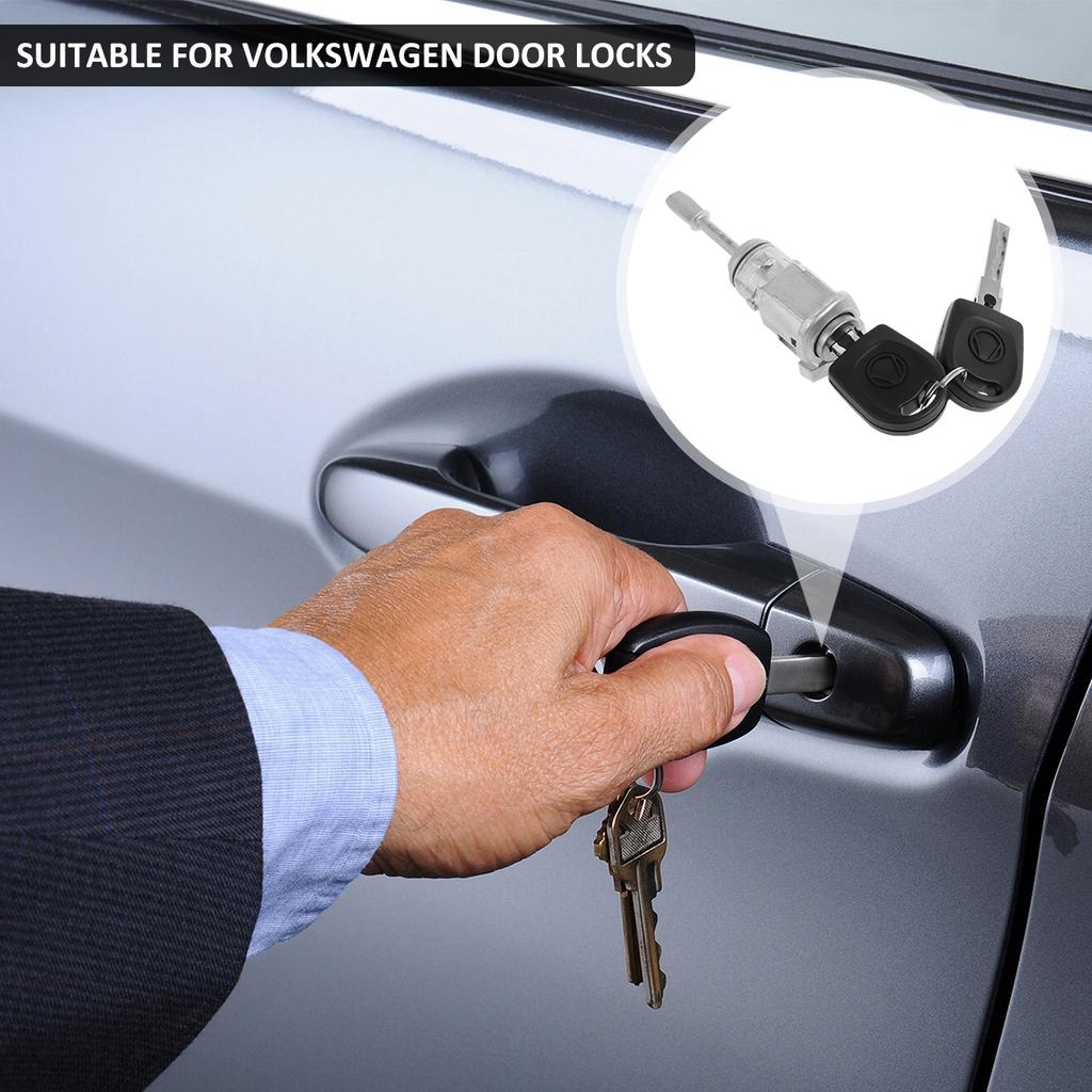 Válec zámku předních dveří auta se 2 klíči Sada na opravu předního řidiče pro automobilový průmysl Válec zámku dveří pro Golf 4 Mk4