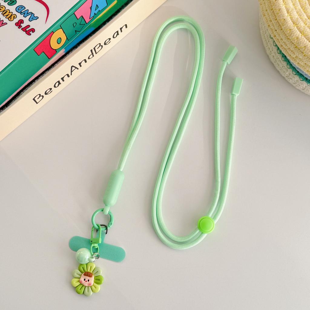 Brand-New Adjustable Mobile Phone Lanyard, Crossbody Long Rope, Neck Lanyard, Fashionable Cartoon Sunflower Universal Pendant