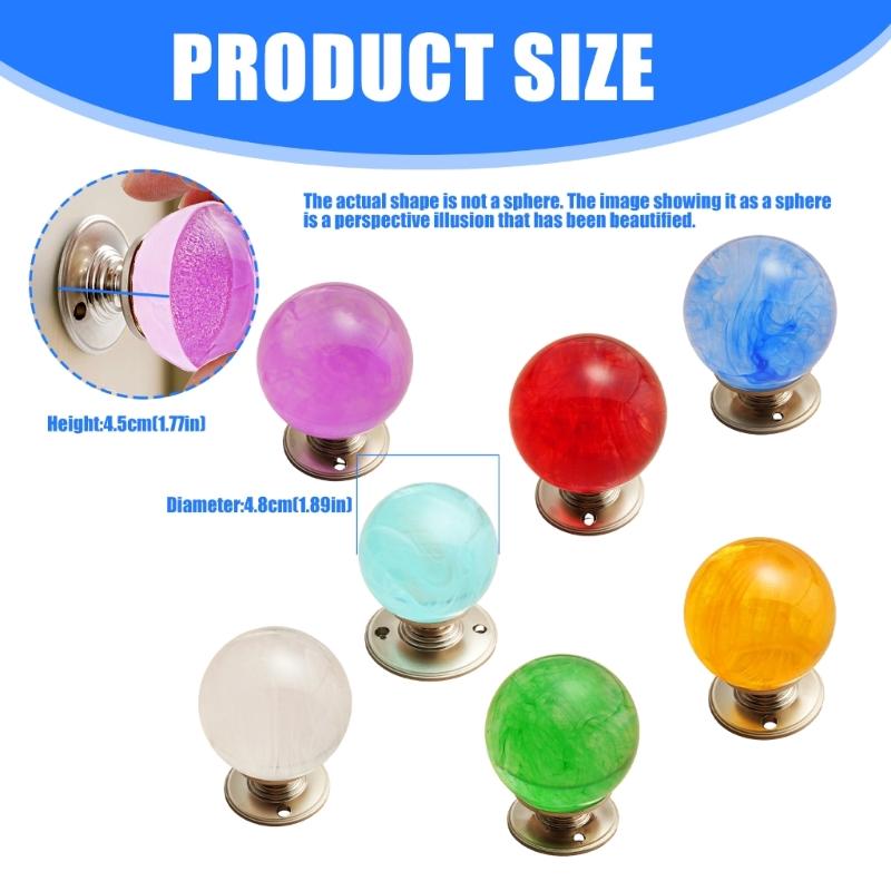 Maniglia per Porta in Resina Resistente con Sfera di Cristallo Nuvolata Unica per un Uso Confortevole in Interni Eleganti Installazione Semplice