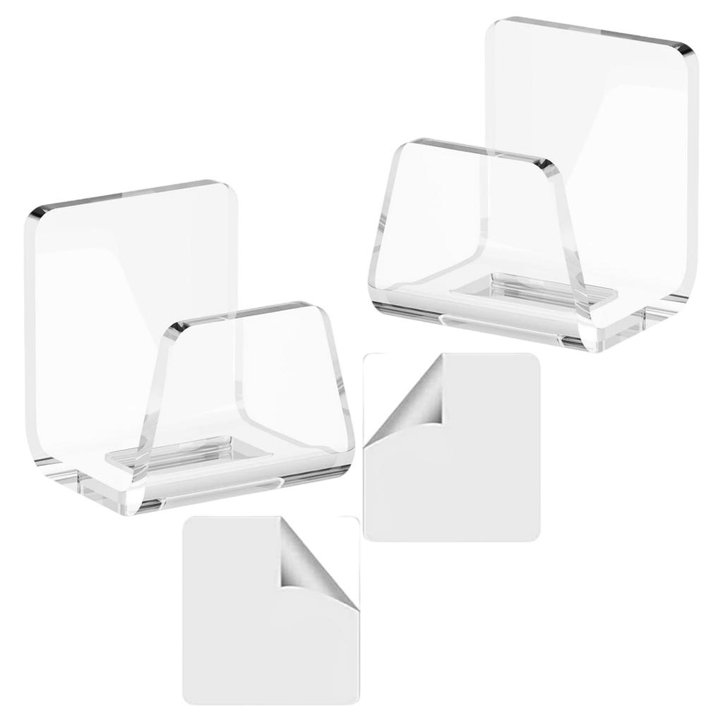 Pack Of 2 Kitchen Sink Sponge Holder Strong Adhesive Acrylic Rack for Dish Sponges and Brushes Bathroom Accessories