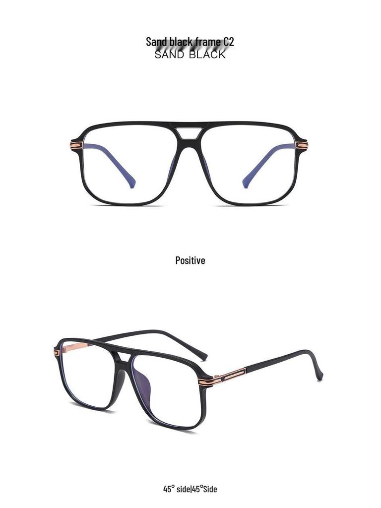 2025 TR90 Korean Style Large Frame Double Bridge Anti-Blue Light Eyeglasses with Plain Lenses - Model OZ 260.