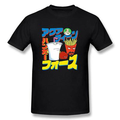Tricou Premium Aqua Teen Hunger ce cu benzi desenate japoneze negru