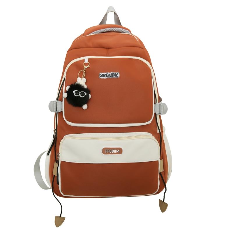 Men's Contrast Color Backpack Women's Large Capacity Backpack Student Schoolbag