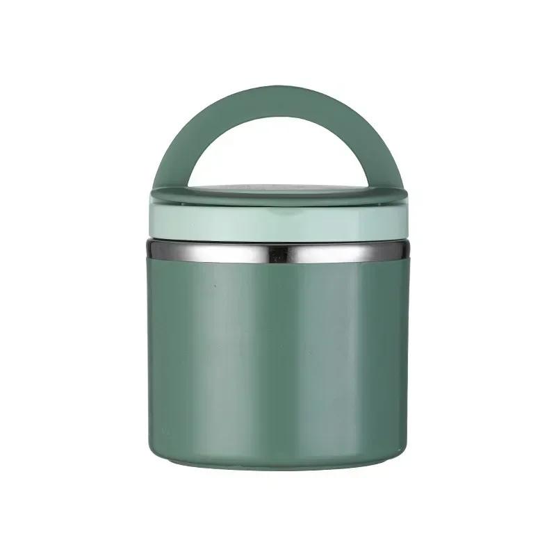 

630/1000ml Food Thermal Jar Insulated Soup Cup Thermos Containers Stainless Steel Lunch Box Thermo Keep Hot for School Children 630ml зелёный